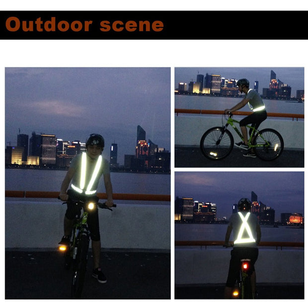 Highlight Reflective Straps Night Work Security Running Cycling Safety Reflective Vest High Visibility Reflective Safety Jacket