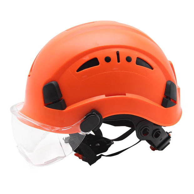 Construction Safety Helmet With Goggles Visor High Quality ABS Hard Hat Light ANSI Industrial Work Head Protection Rescue CR08