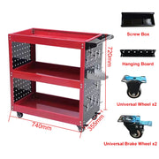 Heavy Duty 3 Tier Rolling Cart Organizer Workshop Hardware Mobile Multifunction Utility Carts with Wheels for Garage