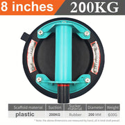 2025 New industrial suction cup with 200KG load capacity, 8-inch rubber bottom and plastic handle for handling large glass
