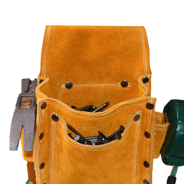 Leather Tool Belt Exquisite Carpenter Construction Quick Release Buckle Kits Electrician Belts Wear-resistance Work Apron