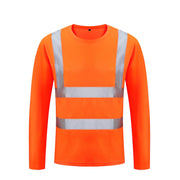 Fluorescent Yellow High Visibility Shirts Reflective Safety t-Shirt Long Sleeve Hi Vis Shirt Quick Dry Construction Work Wear