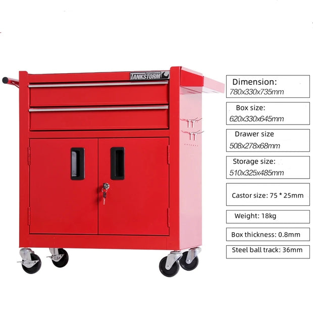 3 Tier Rolling Tool Utility Cart Heavy Duty Workshop Mobile Wheeled Car Electrician Hardware Tool Cart With Drawer Parts Cabine