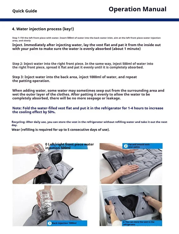 Summer Water Injection Evaporative Cooling Vests For Men Stay Cool Ultimate Heat Relief Outdoor High Temperature Work Vest Man