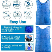Cooling Vest Water Evaporative Cool Shirt Heatstroke Prevention Evaporative Ice Cooling Vest for MS Patient Outdoor Working