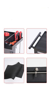 3 Tier Rolling Tool Utility Cart Heavy Duty Workshop Mobile Wheeled Car Electrician Hardware Tool Cart With Drawer Parts Cabine