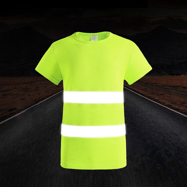 Size 4XL Reflective Shirts for Men Safety Construction Work Shirts Summer Quick Dry t shirt O-neck hi vis Workwear Shirt