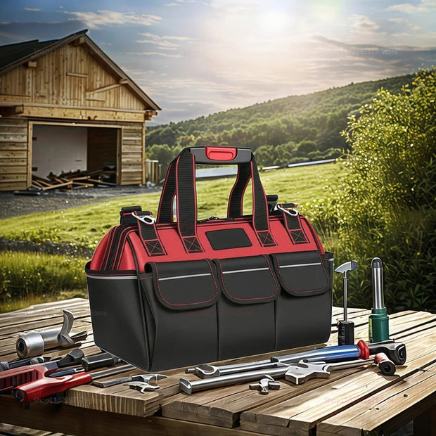 Toolkit, multi-functional waterproof storage bag, suitable for electricians, carpenters, auto mechanics and homeowners