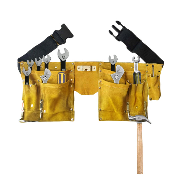Leather Tool Belt Exquisite Carpenter Construction Quick Release Buckle Kits Electrician Belts Wear-resistance Work Apron