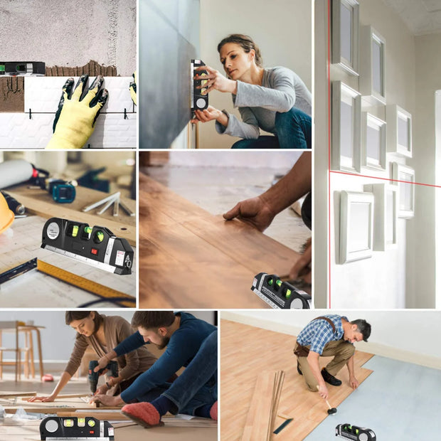 Laser Level, Multipurpose Line Tool and Tripod Standard Cross Line Laser Leveler for Picture Hanging, Cabinets, Tile Walls