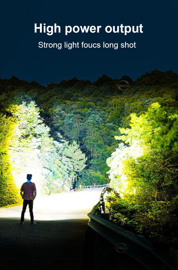 80000LM Powerful Headlamp USB Rechargeable Headlight Flashlight Large aperture XHP360 LED Head lamp Camping Fishing Head Lantern