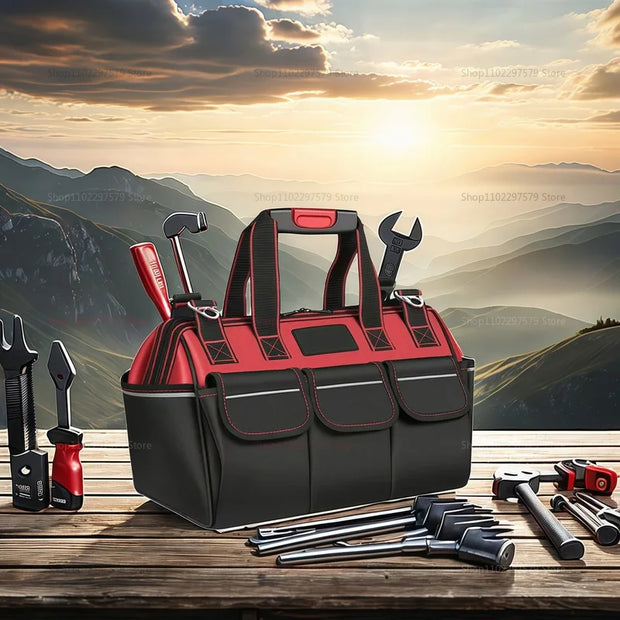 Toolkit, multi-functional waterproof storage bag, suitable for electricians, carpenters, auto mechanics and homeowners