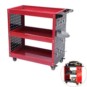 Heavy Duty 3 Tier Rolling Cart Organizer Workshop Hardware Mobile Multifunction Utility Carts with Wheels for Garage