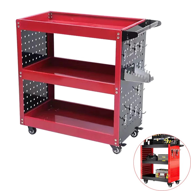 Heavy Duty 3 Tier Rolling Cart Organizer Workshop Hardware Mobile Multifunction Utility Carts with Wheels for Garage