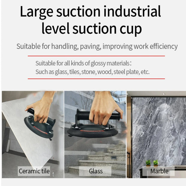 2025 New industrial suction cup with 200KG load capacity, 8-inch rubber bottom and plastic handle for handling large glass
