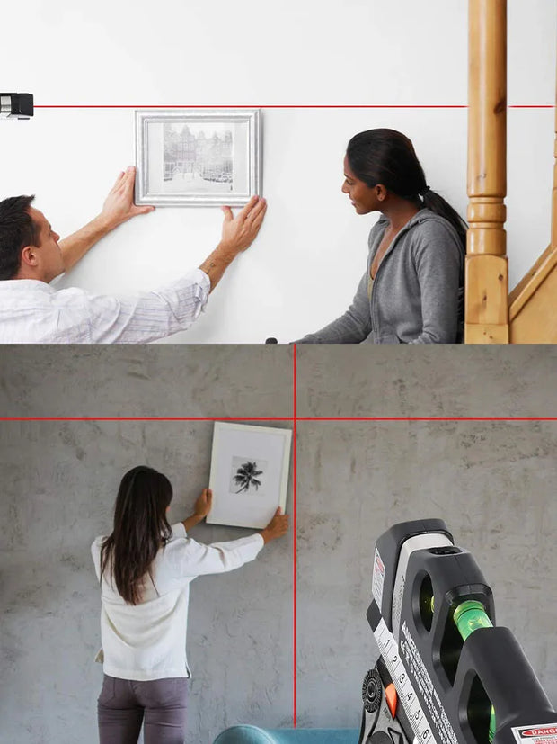 Laser Level, Multipurpose Line Tool and Tripod Standard Cross Line Laser Leveler for Picture Hanging, Cabinets, Tile Walls