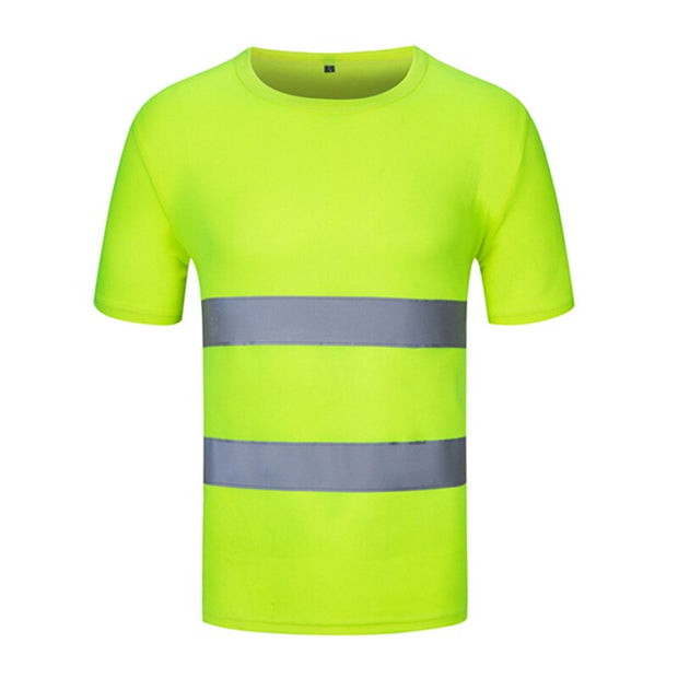 Fluorescent Yellow High Visibility Shirts Reflective Safety t-Shirt Long Sleeve Hi Vis Shirt Quick Dry Construction Work Wear