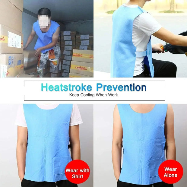Cooling Vest Water Evaporative Cool Shirt Heatstroke Prevention Evaporative Ice Cooling Vest for MS Patient Outdoor Working