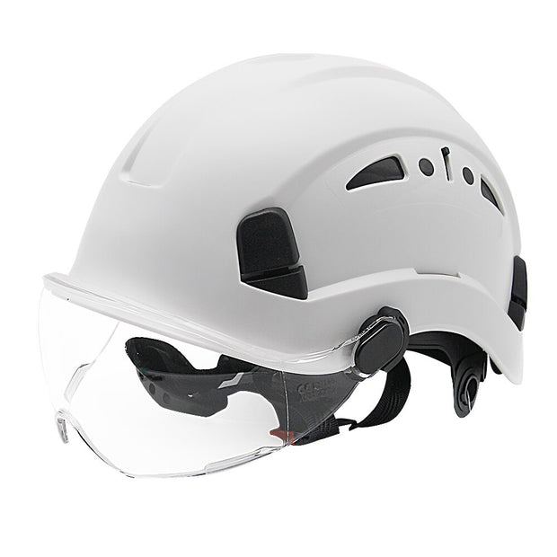 Construction Safety Helmet With Goggles Visor High Quality ABS Hard Hat Light ANSI Industrial Work Head Protection Rescue CR08