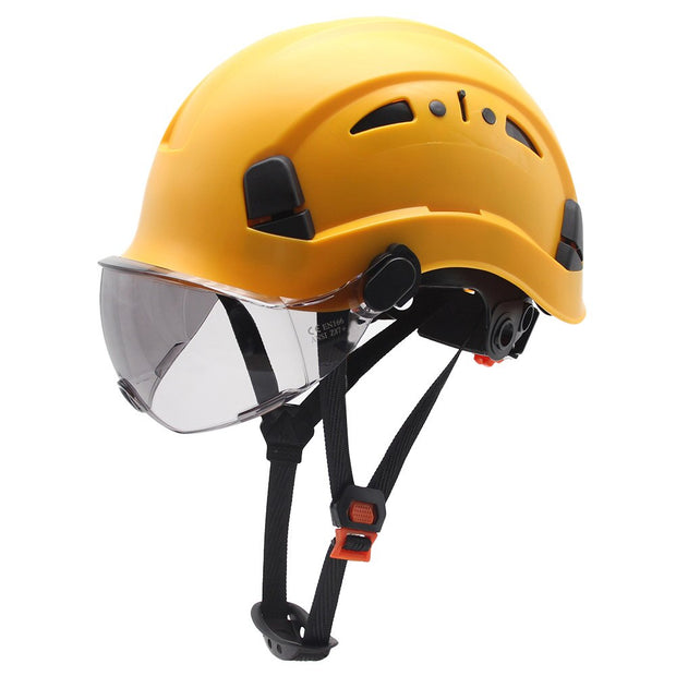 Construction Safety Helmet With Goggles Visor High Quality ABS Hard Hat Light ANSI Industrial Work Head Protection Rescue CR08