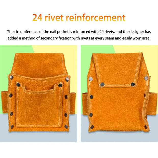 Leather Tool Belt Exquisite Carpenter Construction Quick Release Buckle Kits Electrician Belts Wear-resistance Work Apron
