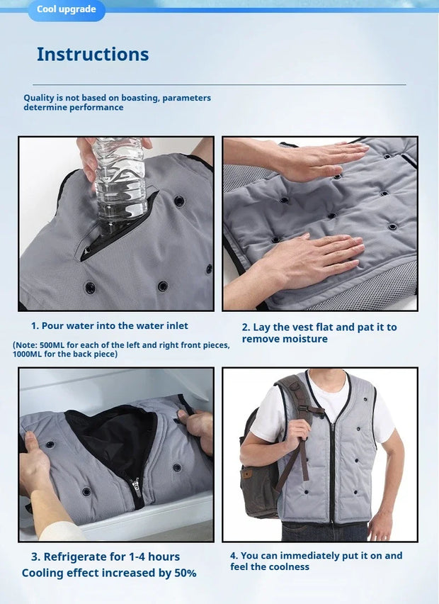 Summer Water Injection Evaporative Cooling Vests For Men Stay Cool Ultimate Heat Relief Outdoor High Temperature Work Vest Man