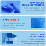 Cooling Vest Water Evaporative Cool Shirt Heatstroke Prevention Evaporative Ice Cooling Vest for MS Patient Outdoor Working