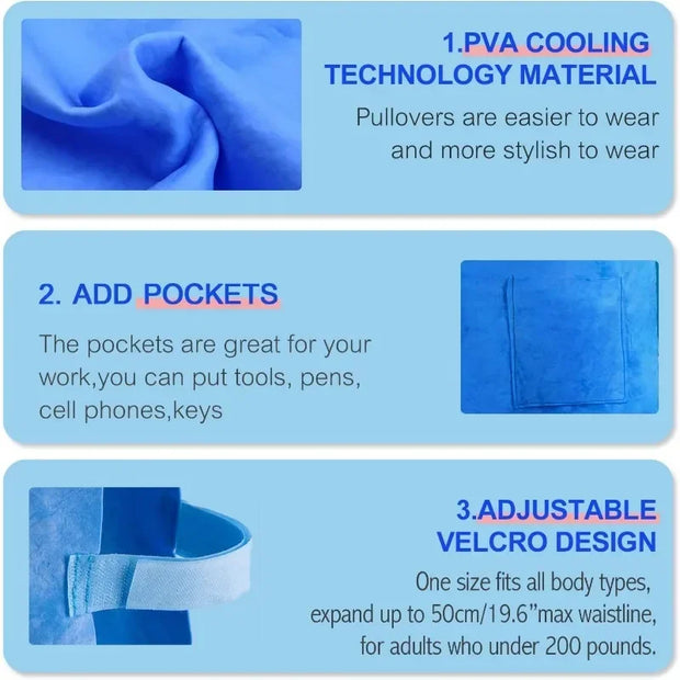 Cooling Vest Water Evaporative Cool Shirt Heatstroke Prevention Evaporative Ice Cooling Vest for MS Patient Outdoor Working