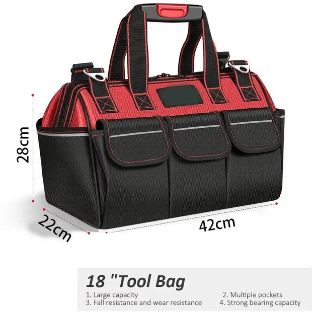Toolkit, multi-functional waterproof storage bag, suitable for electricians, carpenters, auto mechanics and homeowners