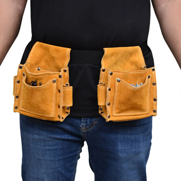 Leather Tool Belt Exquisite Carpenter Construction Quick Release Buckle Kits Electrician Belts Wear-resistance Work Apron