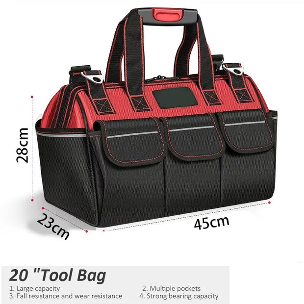 Toolkit, multi-functional waterproof storage bag, suitable for electricians, carpenters, auto mechanics and homeowners