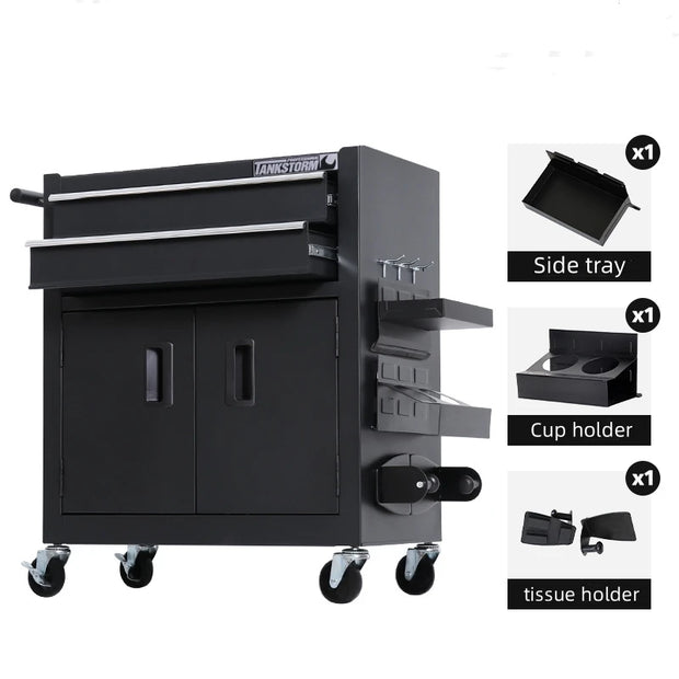 3 Tier Rolling Tool Utility Cart Heavy Duty Workshop Mobile Wheeled Car Electrician Hardware Tool Cart With Drawer Parts Cabine