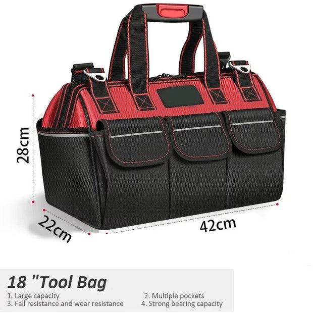 Toolkit, multi-functional waterproof storage bag, suitable for electricians, carpenters, auto mechanics and homeowners