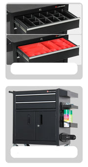 3 Tier Rolling Tool Utility Cart Heavy Duty Workshop Mobile Wheeled Car Electrician Hardware Tool Cart With Drawer Parts Cabine
