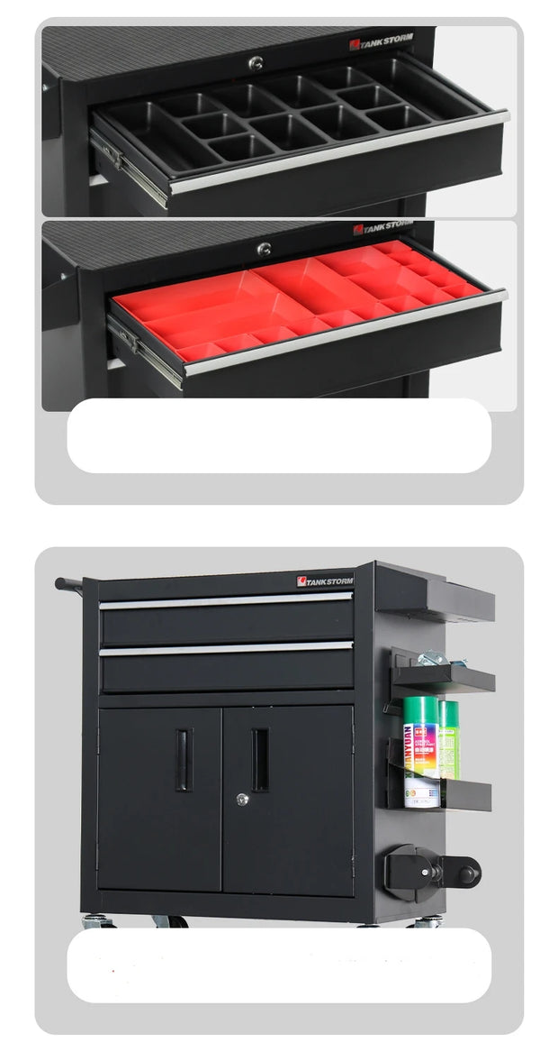 3 Tier Rolling Tool Utility Cart Heavy Duty Workshop Mobile Wheeled Car Electrician Hardware Tool Cart With Drawer Parts Cabine