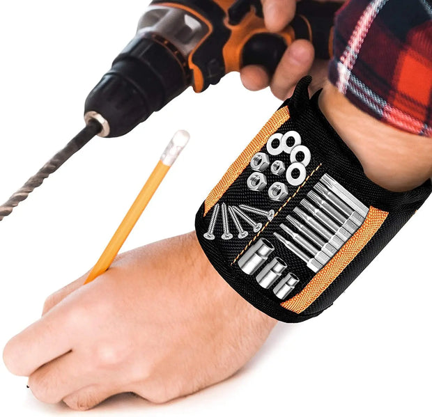 Magnetic Wrist Strap Tool With Portable Attachment Fixation Screw Powerful Magnetic Wrist Tool Man Perfect Cool Gift for DIY.