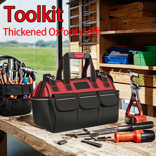 Toolkit, multi-functional waterproof storage bag, suitable for electricians, carpenters, auto mechanics and homeowners